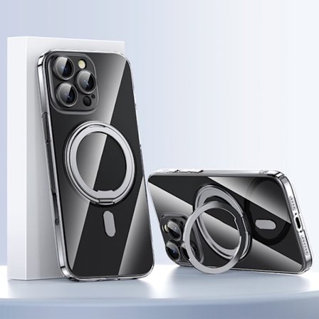 iPhone 16 Pro Pläterad PC 360 Ringhållare Magsafe Skal