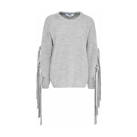 Msgm - Stickade Tröjor & Koftor - Grå - Dam - Storlek: M, Dam, Storlek: M