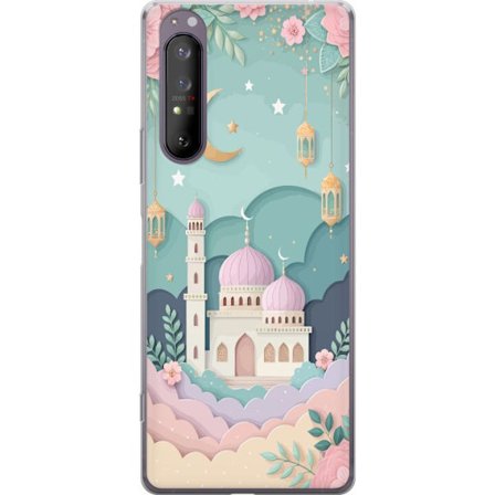 Kompatibel Mobilcover til Sony Xperia 1 II Håndtegnet rejseinspireret mønster med verdenskort, fly, hjerter og vintage eventyrstema