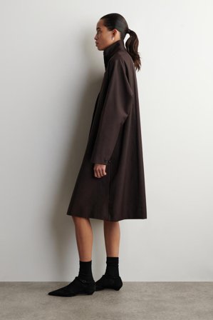 COS Femme Manteau Oversize À Col Cheminée in Marron