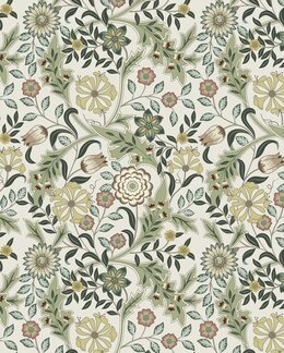 Gardinstof metervare Amber bladmønster 140 cm Beige - Redlunds