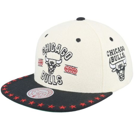Mitchell & Ness - NBA Vit snapback Keps - Chicago Bulls Dune Royal Off White/Black Snapback @ Hatstore