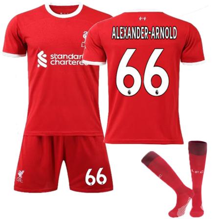 23-24 Liverpool Home Kids Football Shirt Kit nr 66 ALEXANDER M