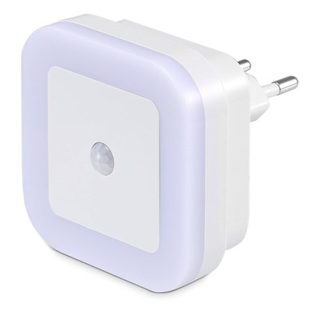 Nattlampa med LED, rörelsesensor, dimljus, automatisk/på/joint energistickkontakt, PIR-sensor, riktningsljus, varmt vitt, barn