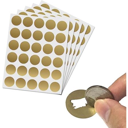 DIY Scratch Card Sticker (Guld, Pakke med 150)