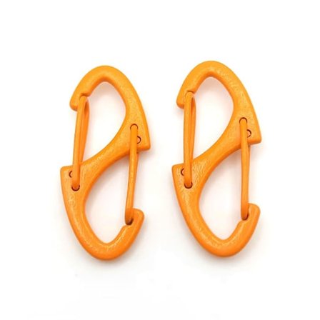 10 stk Alu karabinhage Udløserspænde ORANGE