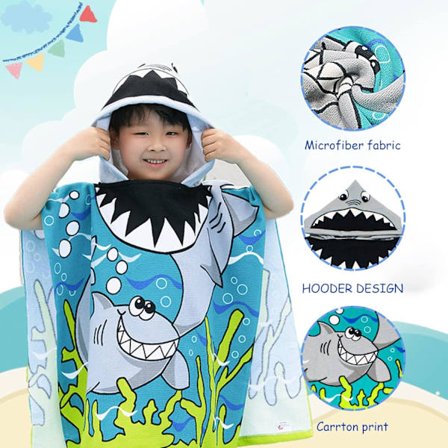 Badhandduk med huva för barn, tryckt mikrofiberhuva med huva,