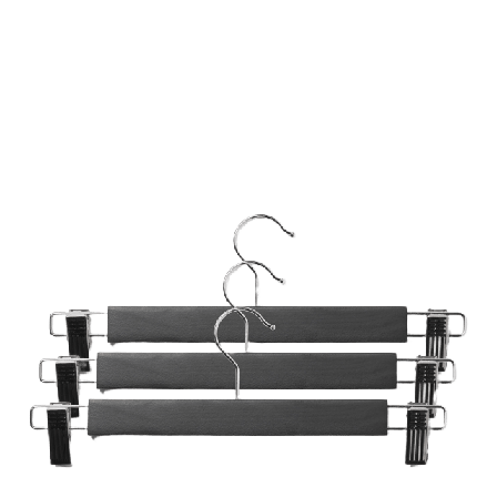 Åhléns Home Byxgalge i trä, 3-pack Galgar & hängare Svart ONESIZE