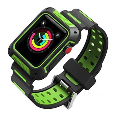 Apple Watch Series 4 44mm erstatnings urrem i silikone i flere farver - Sort/Grøn Green