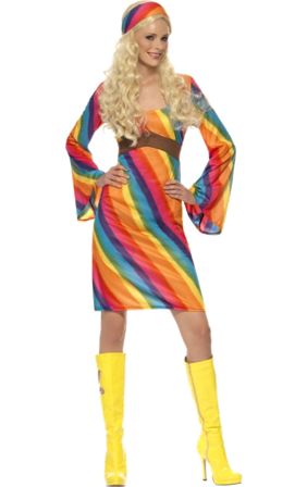 Kostyme Regnbue Hippie S