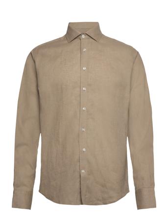 Bs Butkus Casual Modern Fit Shirt Tops Shirts Linen Shirts Green Bruun & Stengade
