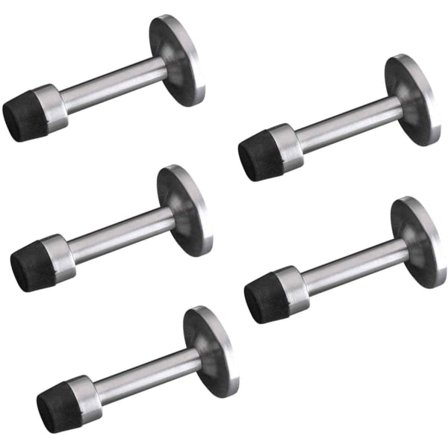 75 mm/2,95 tum rostfritt stål borstad finish dörrstopp väggmonterad dörrstopp med gummibuffert antikollision för hemmabadrumsdörr (5)