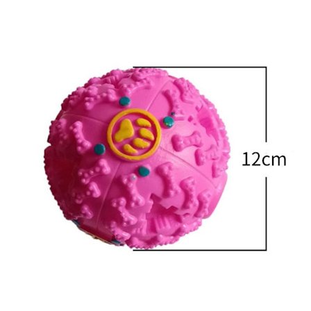 Pet Hund Leksak Läckage Mat Ball ROSA 12CM