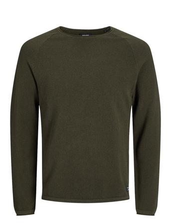 Jjehill Knit Crew Neck Noos Khaki Jack & J S