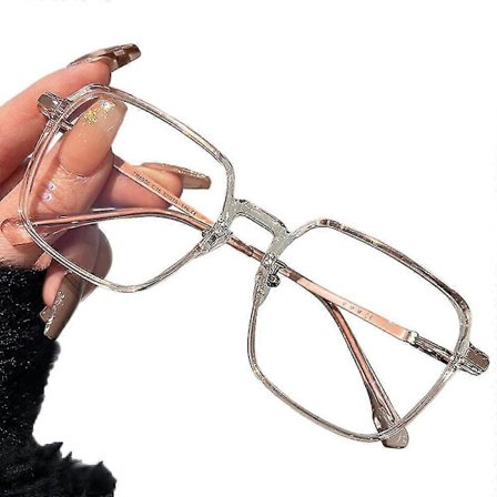 Motebriller Anti Blått Lys Briller for Kvinner Store Ramme Kvadratiske Briller Datamaskin Lesebriller (FMY)