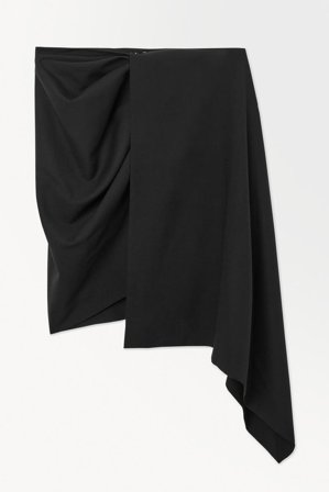 COS Women's The Asymmetric Draped Mini Skirt in Black