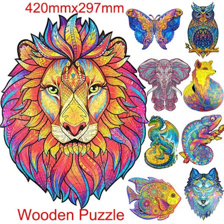 Lion Creative träpussel blockerar pedagogisk pusselleksak