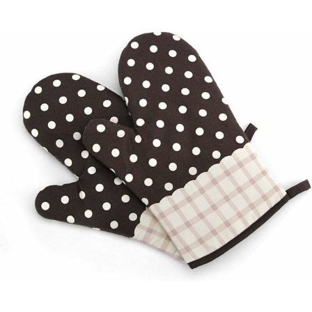 Värmebeständig ugnsvante med vadderat bomullsfoder, ugnshandske för grillning, matlagning, bakning, grill, mikrovågsugn (brun)
