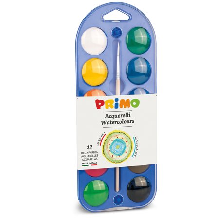 Primo Aquarelle Lot de 12 Ø30 + pinceau
