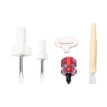 5-Dels Reparasjonssett for Symaskin, Serger og Overlock, Inkludert Skrutrekker, Tråduttrekker, Flat Skrutrekker og Rengjøringsbørste