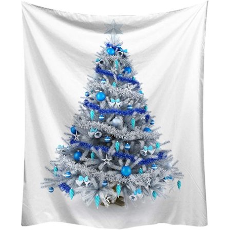 Juletræ Gobelin Juletræ Gobelin Stue Soveværelse Dekoration Hjem Stue Vindue Dekoration, Hvid, 95cmx73cm