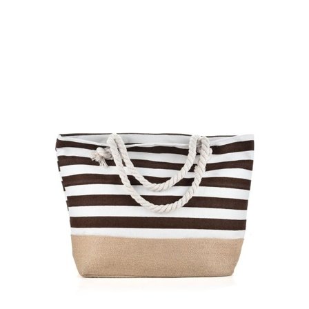 IC Stripete strandveske Dame Underarm Skulderveske med stor kapasitet