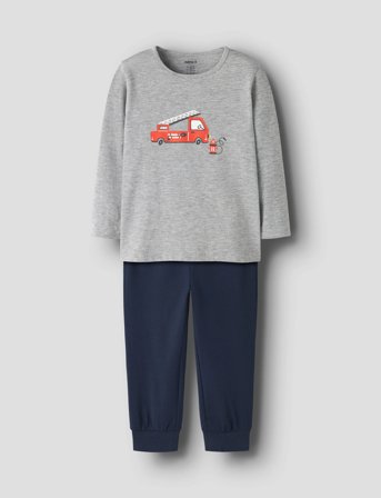 name it Nmmnightset Grey Firetruck Noos - Grey - 110-116