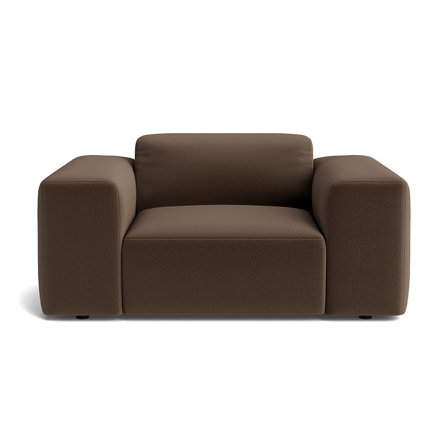 Soma Sessel in Lisboa Braun, moderner Loungesessel, einfarbig mit Nozag-Federung und breiten Armlehnen für hohen Sitzkomfort, Breite 75cm