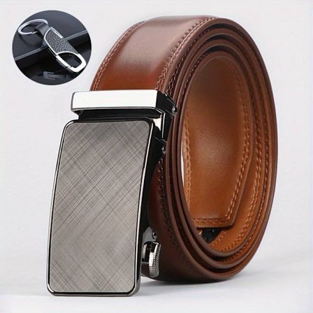 2-PAK Nøglering Herre Anden Lag Koskind Bælte Slide Skralde Kjole Bukser Skjorte