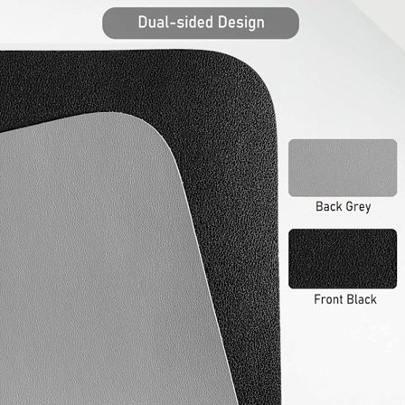 Svart & Grå Skrivbordsunderlägg 80x40cm Skinn Läder , musmatta