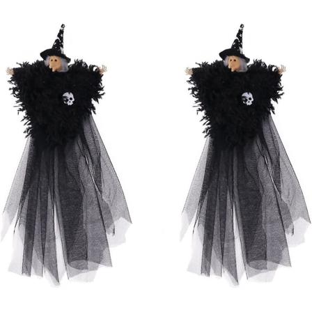 Halloween, Häxornament, Svart, 2st