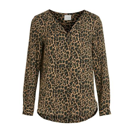 Vila, Lucy Print Shirt Zwart, Dames, Maat:S