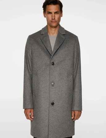 J. Lindeberg August Melton Cashmere Coat - Grey - 52
