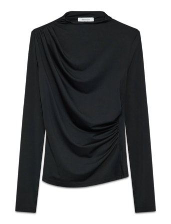 Rosemunde Rwbillie Ls Turtle Neck T-Shirt - Black - 44