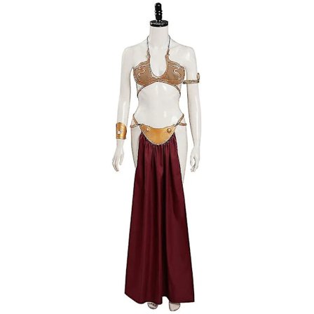 Star Wars Jedi Ridderens Tilbagekomst Cosplay Kostume Prinsesse Leia Slave Uniform Kostume Dame Sexet Gylden Bikini Sæt til Halloween Karneval Fest M