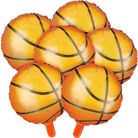 6 st Set 18 Tum Basketboll Ballonger Festtillbehör Aluminiumfolie Ballong Sport Fest Ballonger För Födelsedag Sport (FMY)
