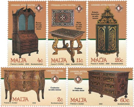 Malta - Antikke møbler - Postfrisk sæt 5v