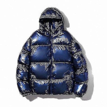 Uformell metallisk skinnende jakke med hette for menn