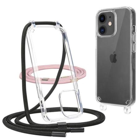 Iphone 11 Halsbandsskal Flexair - Rope Svart/rosa