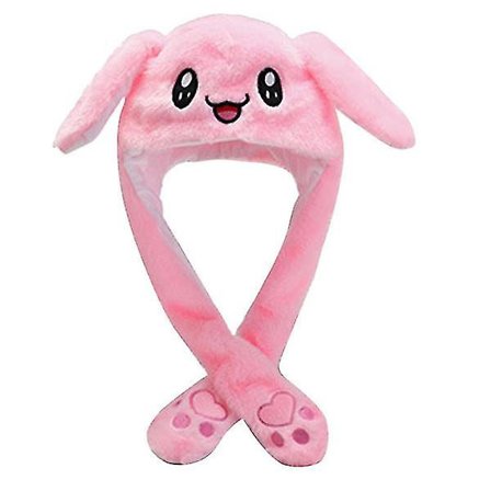 Bunny Ears Plys Hat Søde Bunny Hatte Bevægelige Øre Panda Kanin Hat Med Bevægelige Øre Søde Bløde Plys Bunny Bonnets Til Fe Piger Kanin Pink