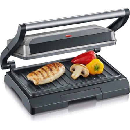 SEVERIN KG2394 Kompakt multifunktionsgrill: kött - paninis - grönsaker - non-stick tallrikar 23x14 -5 cm - fettuppsamlare