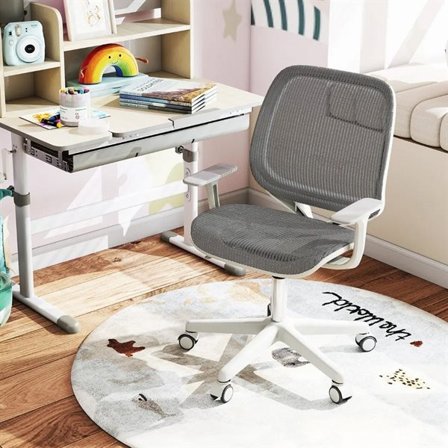 Ergonomisk skrivebordsstol til børn 6-15 år - Grå