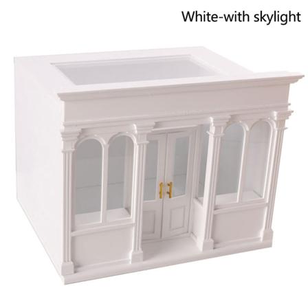 1:12 Dockhus Miniatyr Trähus Med Takfönster Kan Öppna Dörren