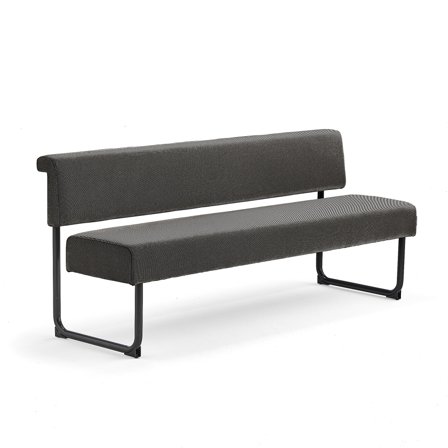 Sofa START, 1800 mm, Textilbezug dunkelbraun/schwarz