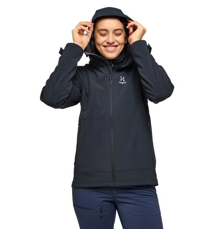 Haglöfs Chilly Softshell Hood Women True Black - Dame - - XS