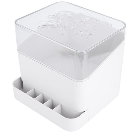 Hemskrivbordets sminkförvaringslåda borsthållare multifunktionell bärbar kosmetisk hylla