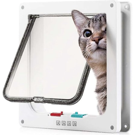 4-vejs låsbar stor kattelem, vejrbestandig indendørs/udendørs kæledyrslem til katte og små hunde