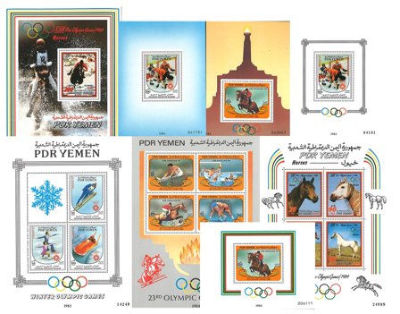 Sydyemen - 8 miniark 1983-1984 - Postfrisk