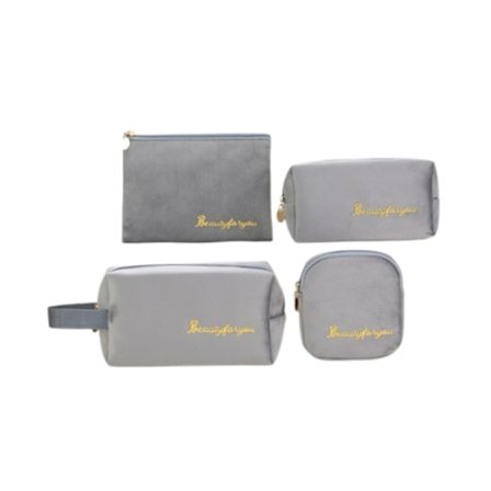 Sminkväska i 4 delar i sammet