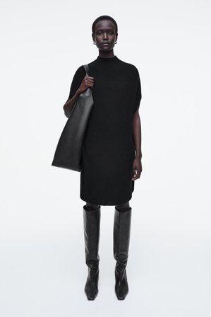 COS Women's Cocooning Wool Dress in Black